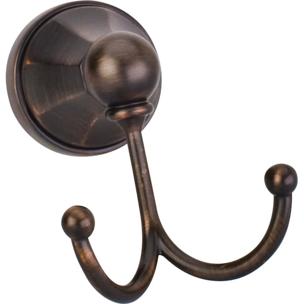 Elements Newbury Brushed Oil Rubbed Bronze Double Robe Hook - Contractor Packed 2PK BHE3-02DBAC - main